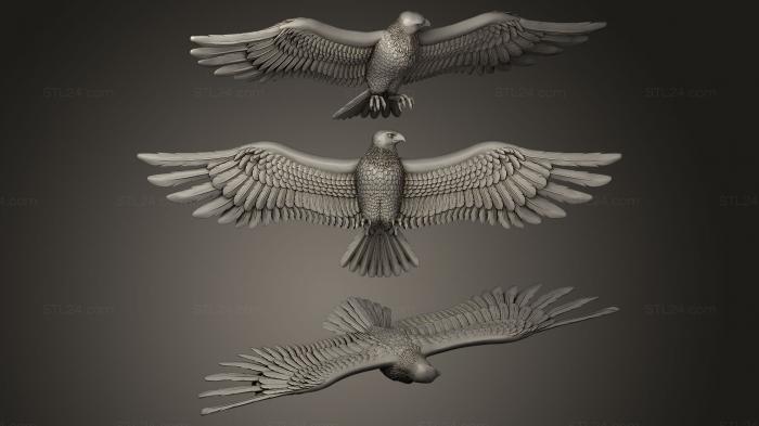 Bird figurines (eagle looking away, STKB_0021) 3D models for cnc